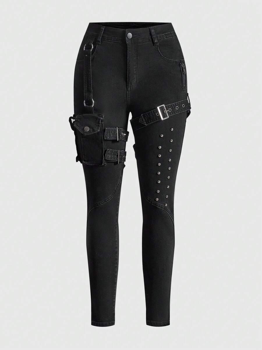 czarne spodnie jeans