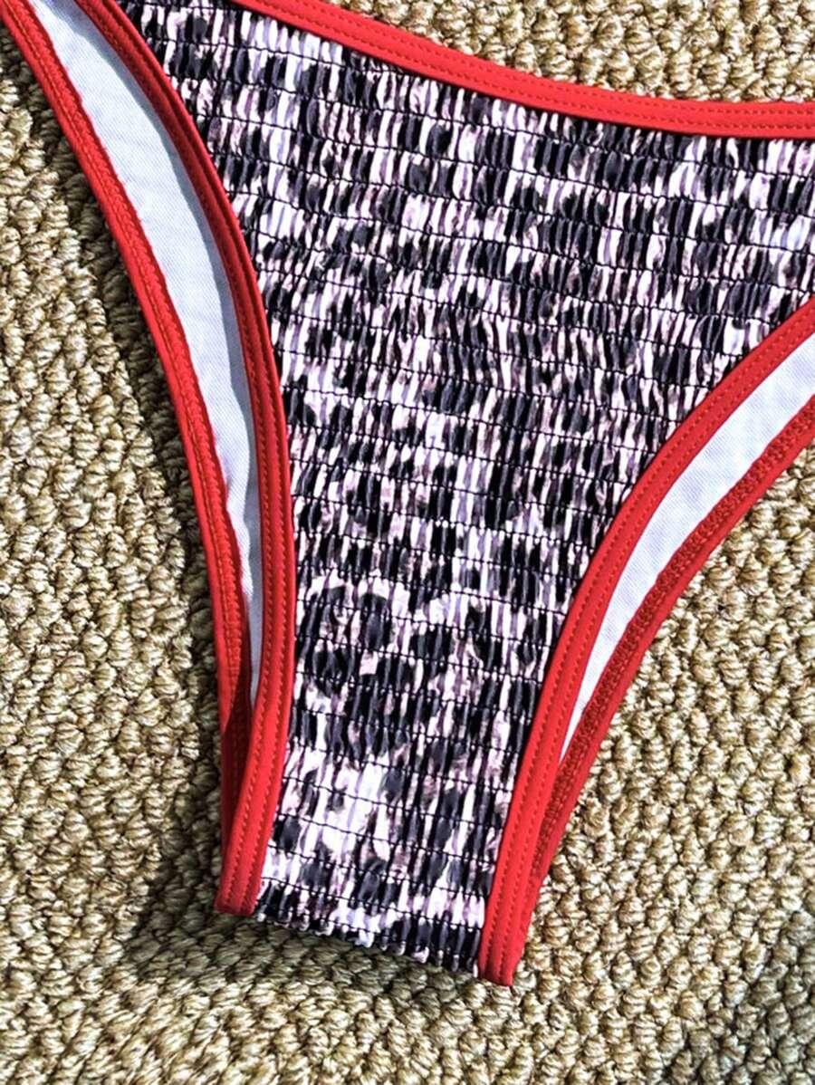 dwuczęściowy strój kąpielowy animal print 
