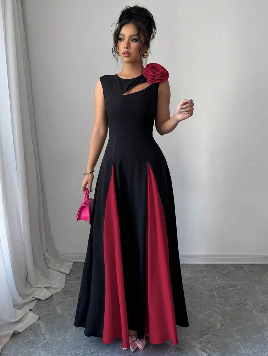 czarna maxi sukienka