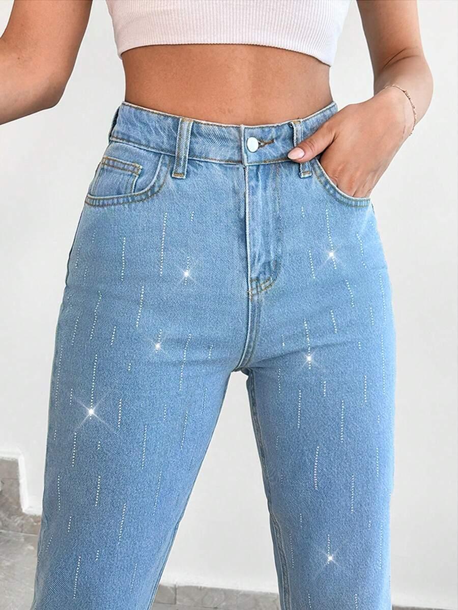 SPODNIE JEANS ZDOBIENIE POŁYSK