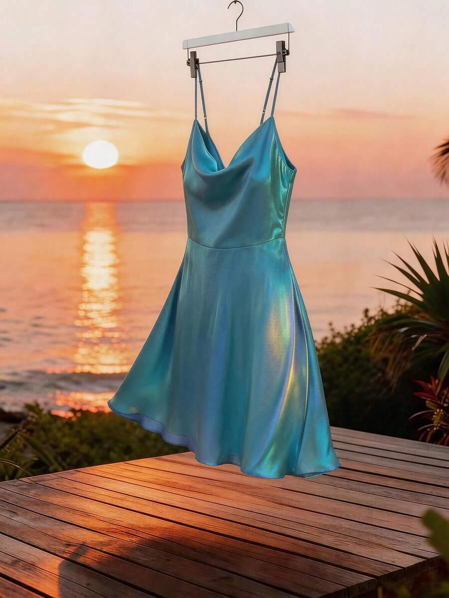 NIEBIESKA MINI SUKIENKA
