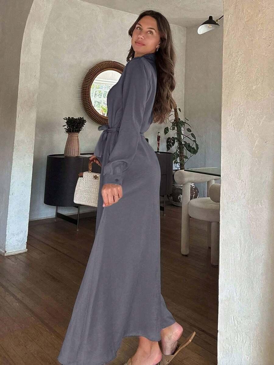 SZARA MAXI SUKIENKA