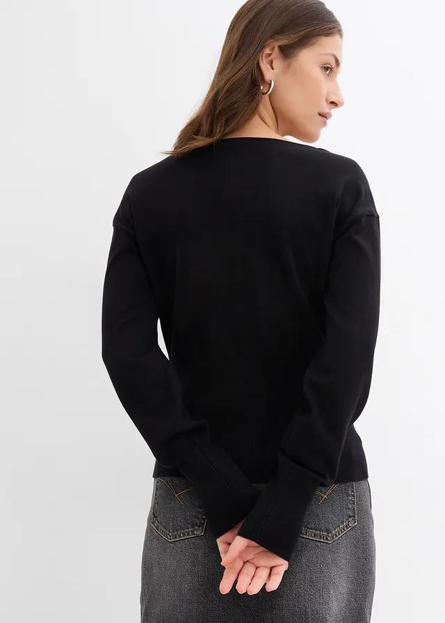 CZARNY SWETER GUZIKI