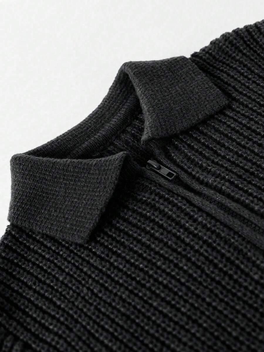 czarny sweter kołnierz zip