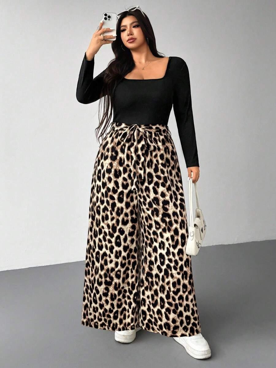 kombinezon długi rękaw animal print