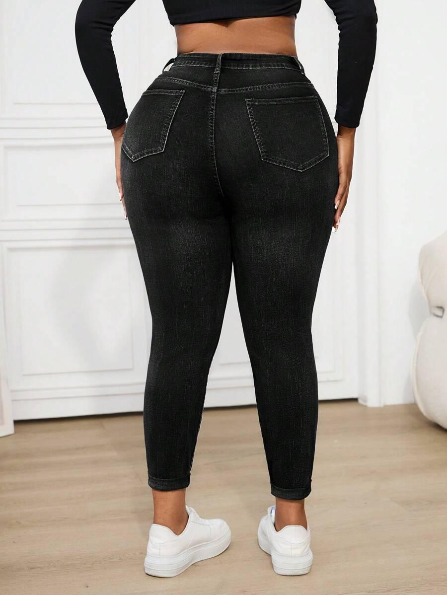 CZARNE SPODNIE JEANS