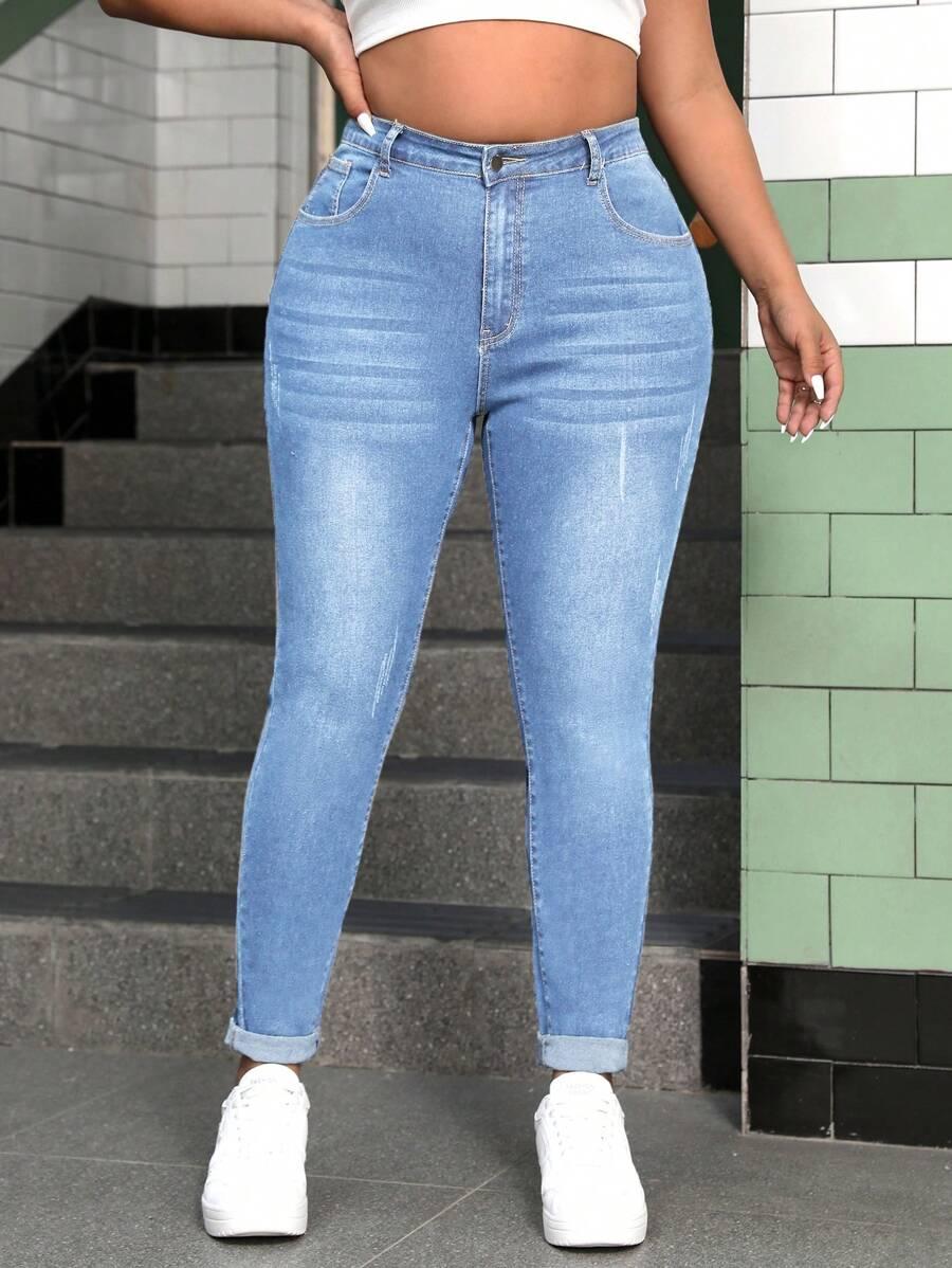 NIEBIESKIE SPODNIE JEANS RURKI