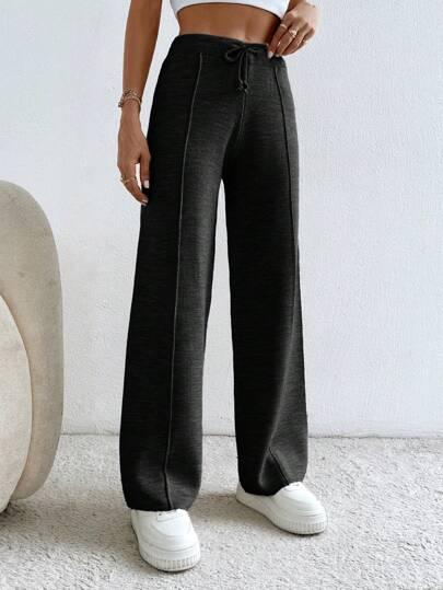 czarne dzianinowe spodnie