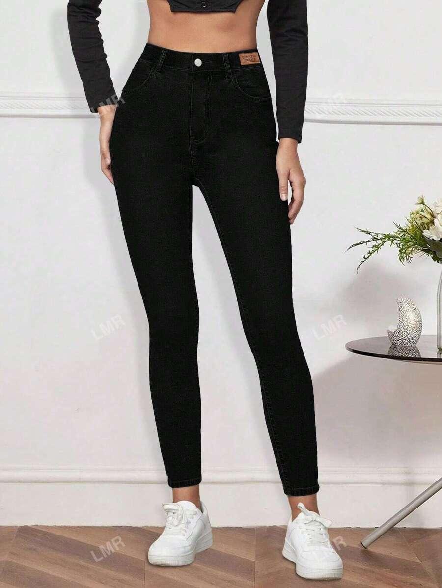 CZARNE SPODNIE JEANS RURKI 