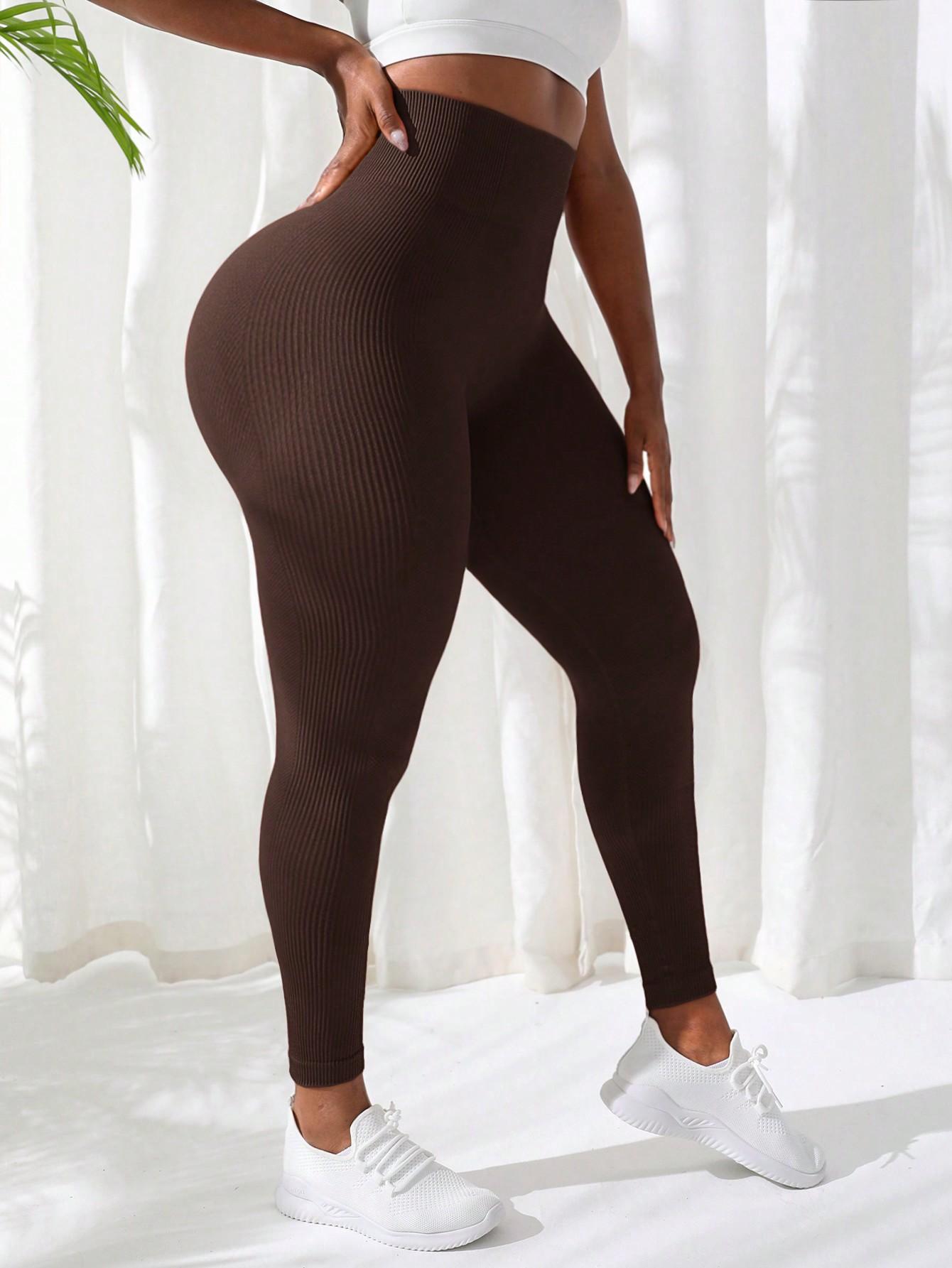 BRĄZOWE SPORTOWE LEGGINSY