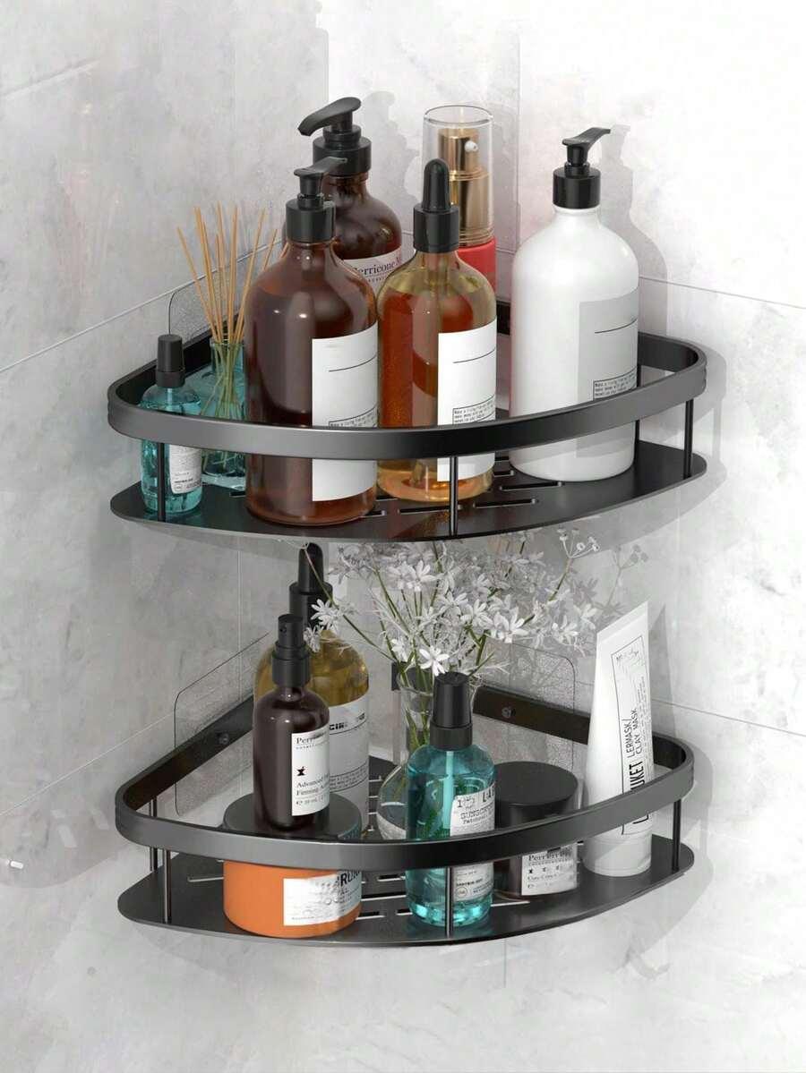 czarny organizer półka łazienkowa 2 pack