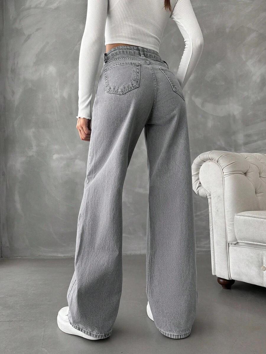 SZARE SPODNIE JEANS 