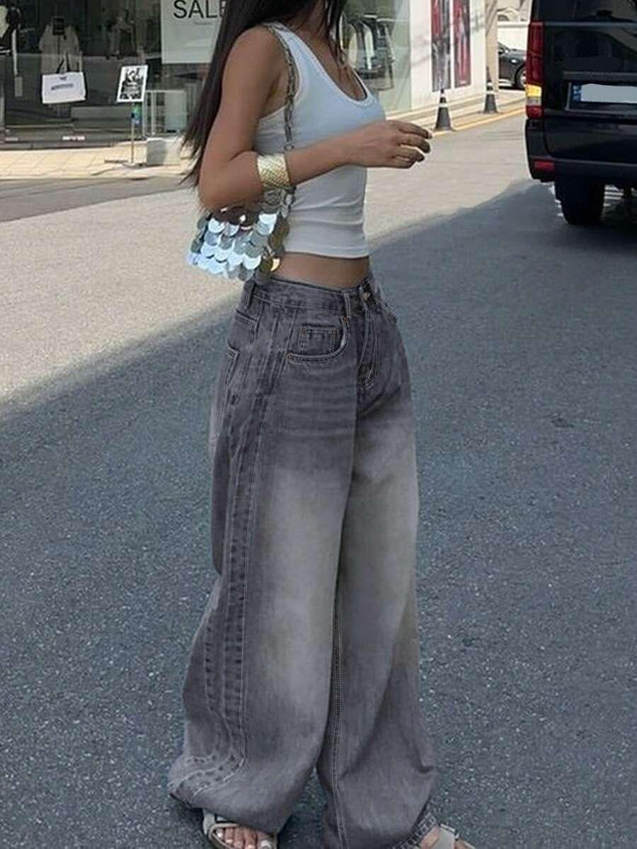SZARE SPODNIE JEANS 
