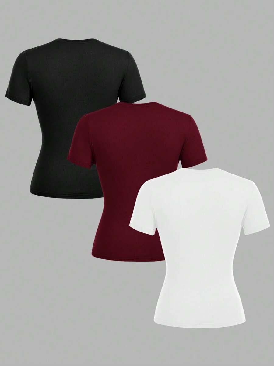T-SHIRT OKRĄGŁY DEKOLT 3 PACK 