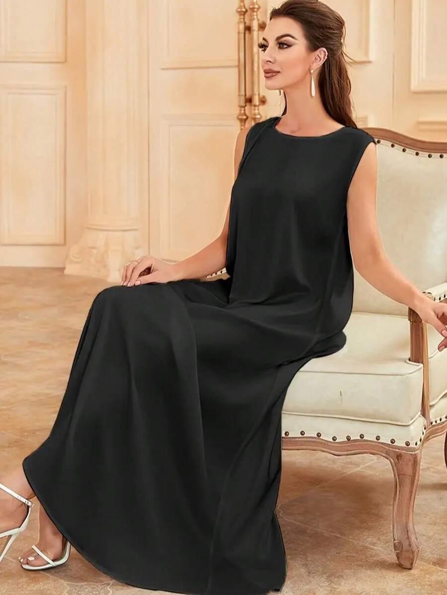 CZARNA MAXI SUKIENKA