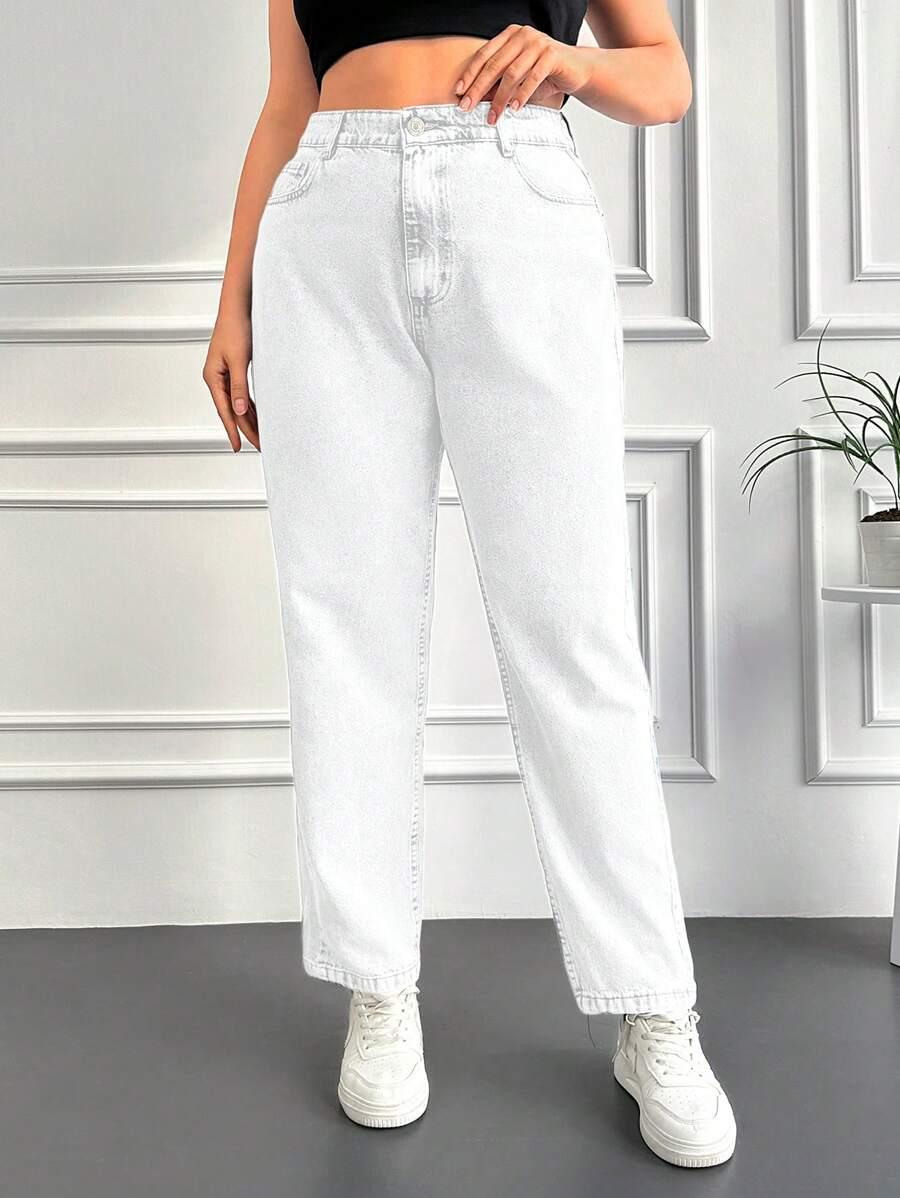 BIAŁE SPODNIE JEANS 