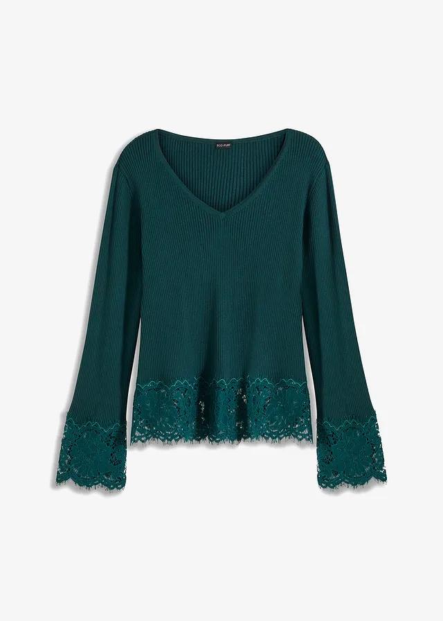 SWETER Z KORONKĄ