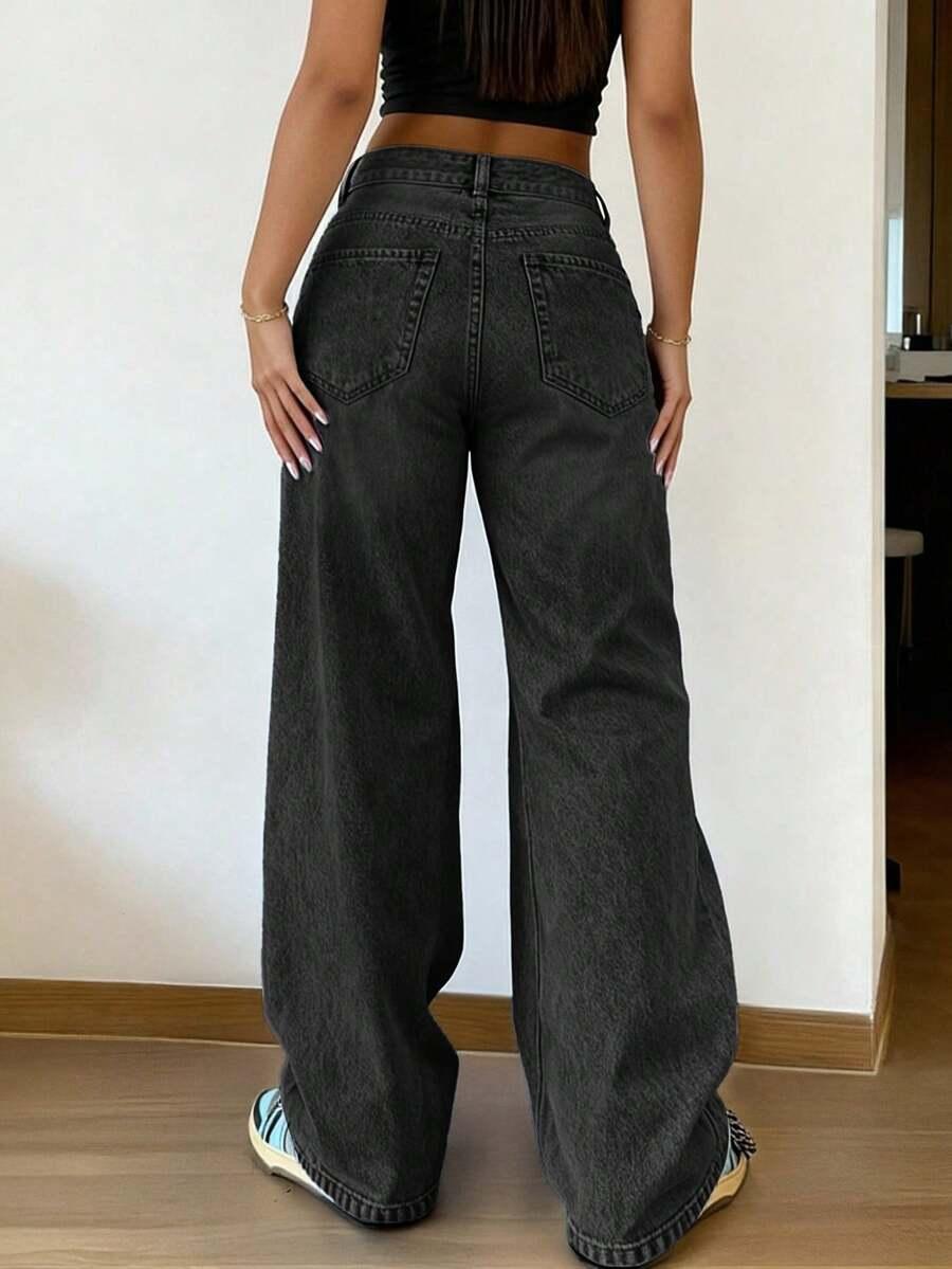 SZEROKIE SPODNIE JEANS
