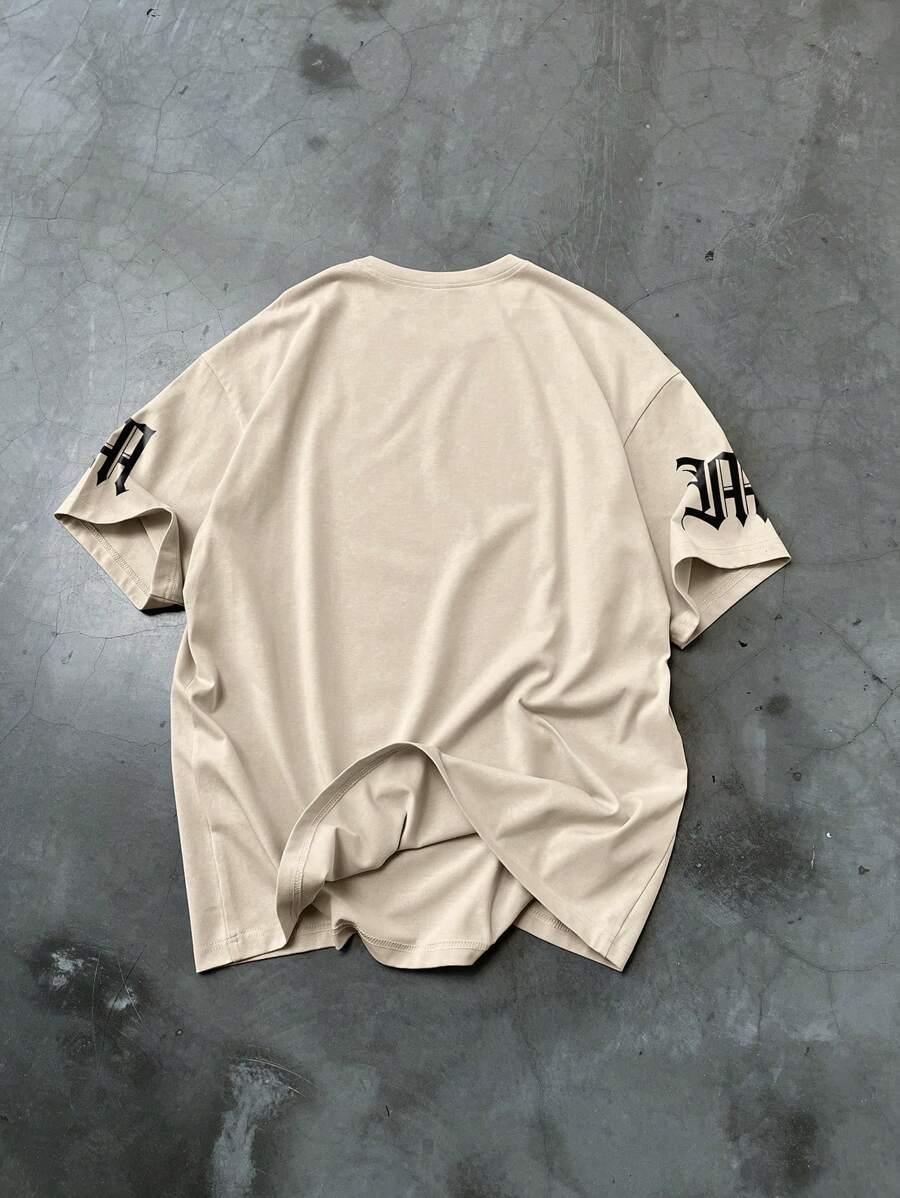 BEŻOWY T-SHIRT PRINT