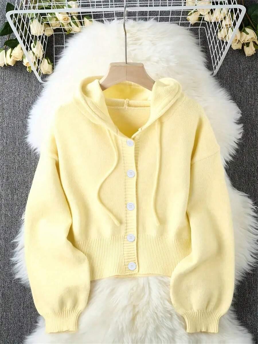 żółty sweter kaptur