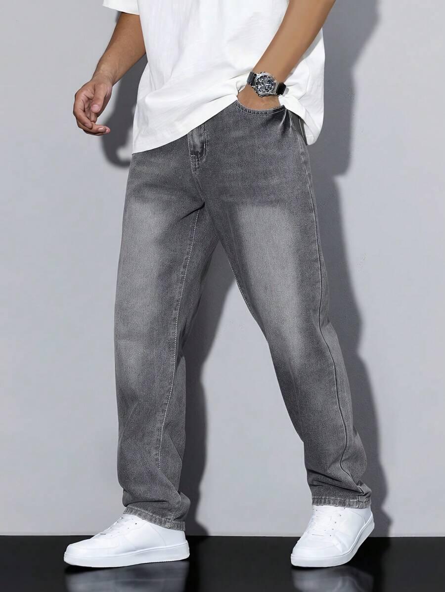 SZARE SPODNIE JEANS