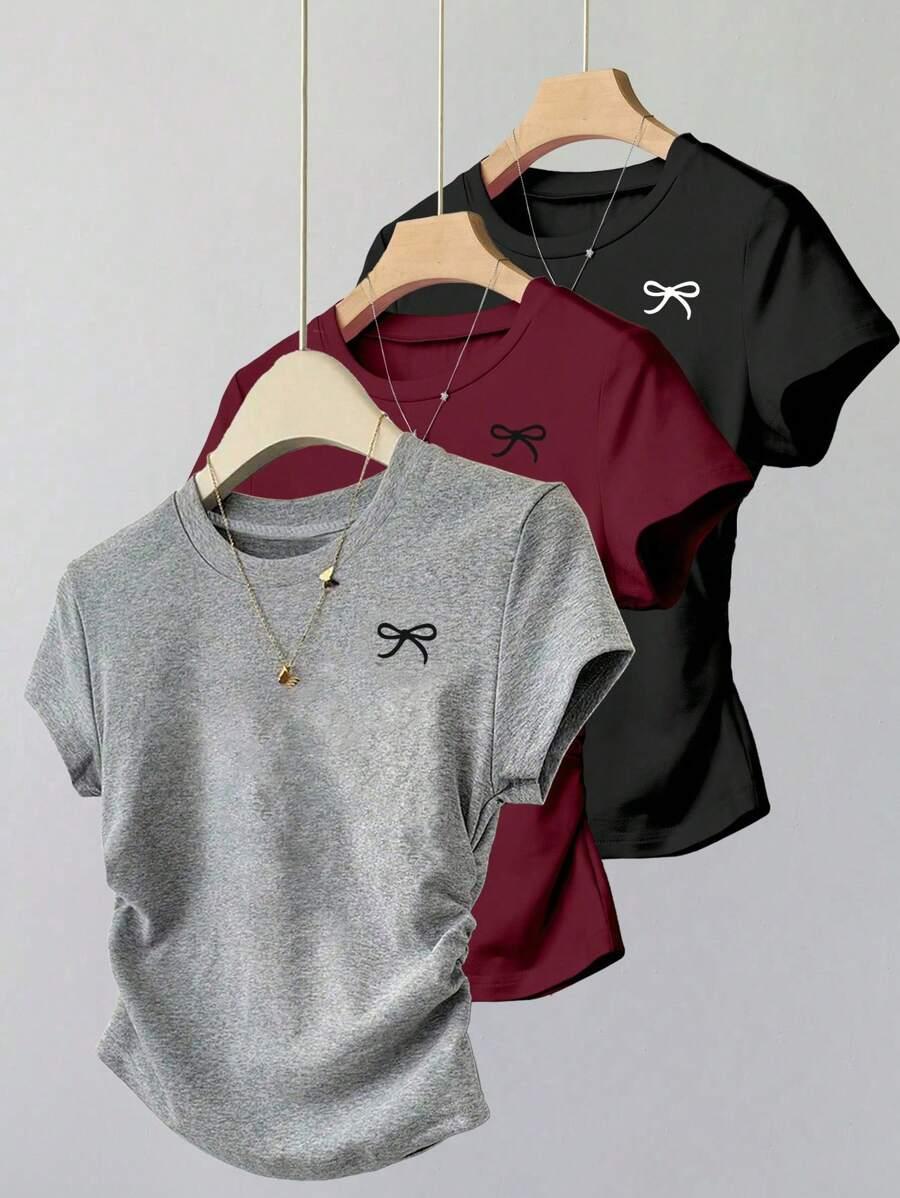 T-shirt okrągły dekolt 3-pack