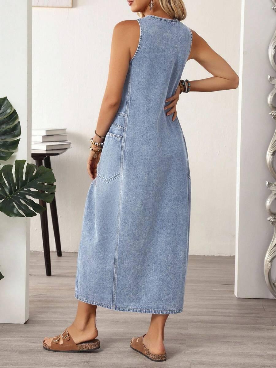 SUKIENKA BEZ RĘKAWÓW jeans