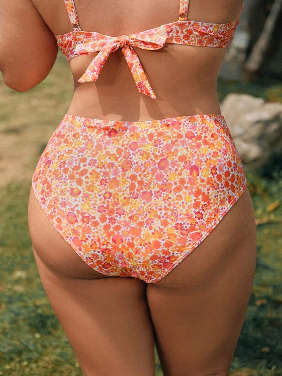 dół od bikini wzór kwiaty 
