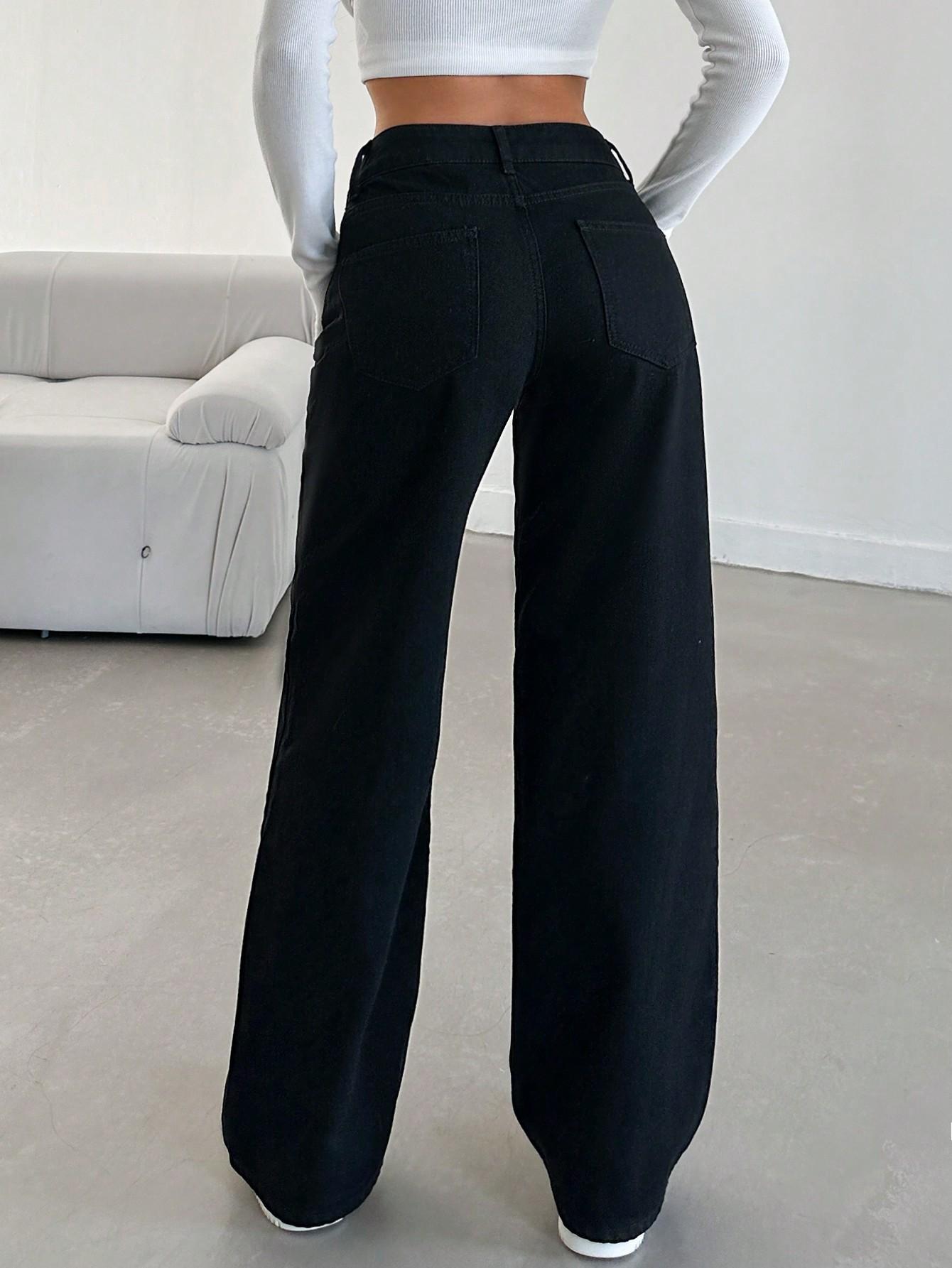 KLASYCZNE CZARNE SPODNIE JEANS 