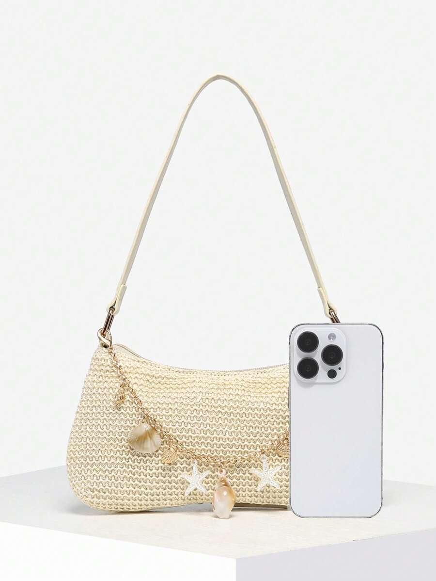 KREMOWA TOREBKA NA RAMIĘ