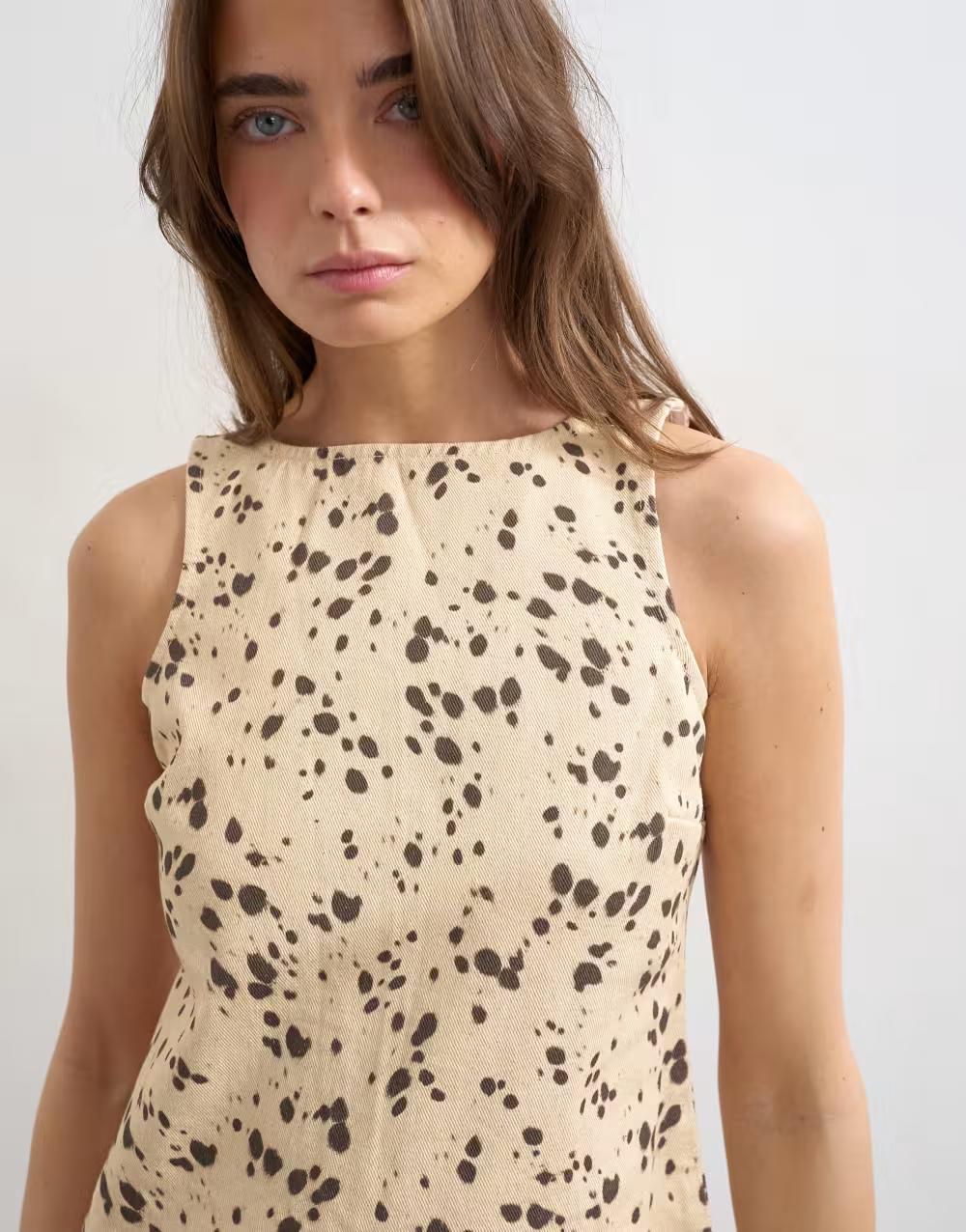 mini sukienka jeans animal print
