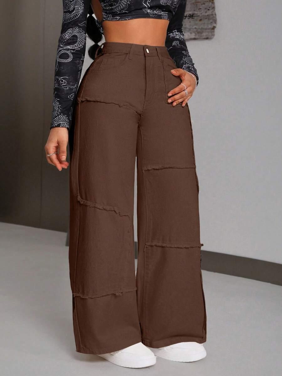 brązowe spodnie jeans