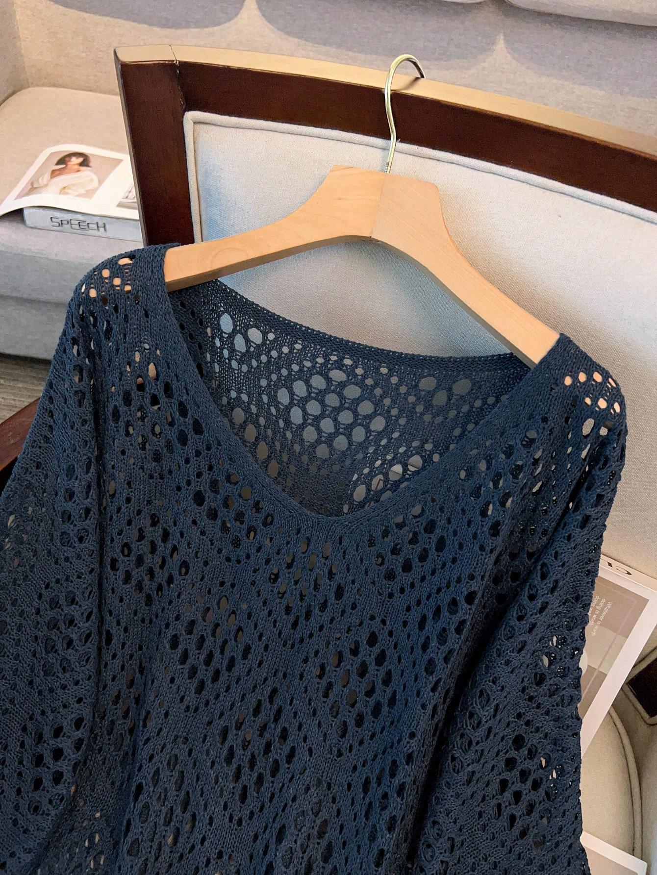 niebieski SWETER v-neck