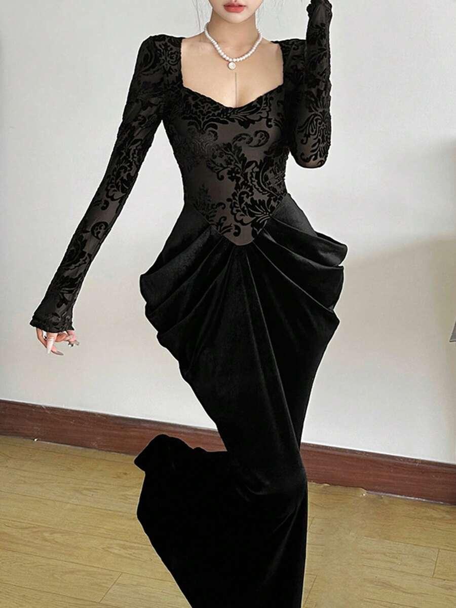CZARNA MAXI SUKIENKA