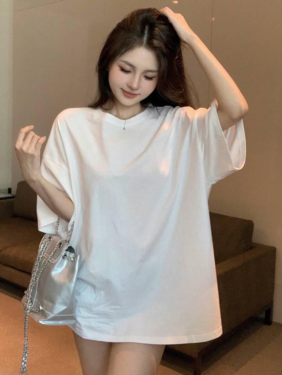 biały t-shirt oversize