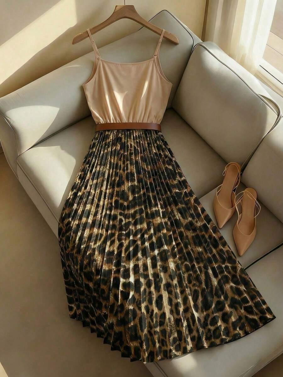 sukienka na ramiączkach animal print