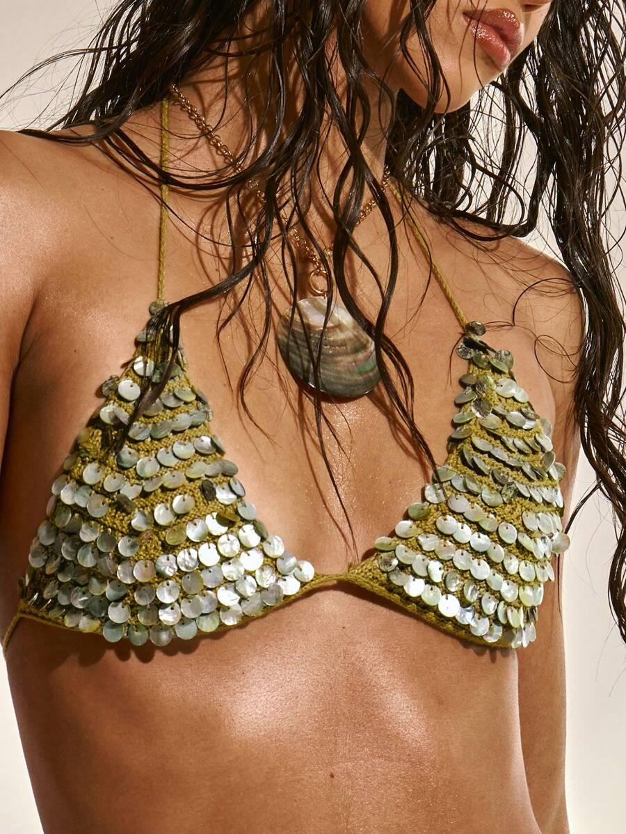 GÓRA OD BIKINI Z CEKINAMI