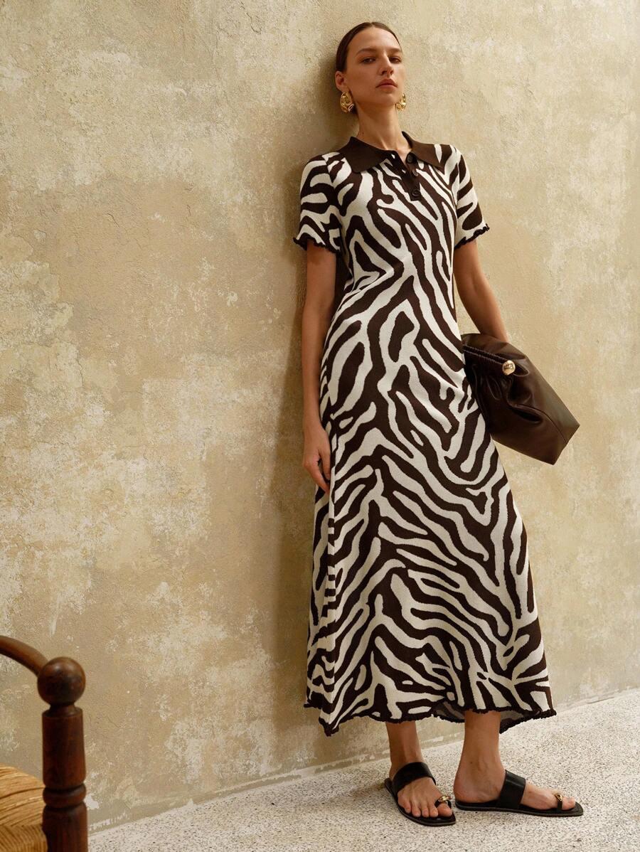 maxi sukienka krótki rękaw v neck