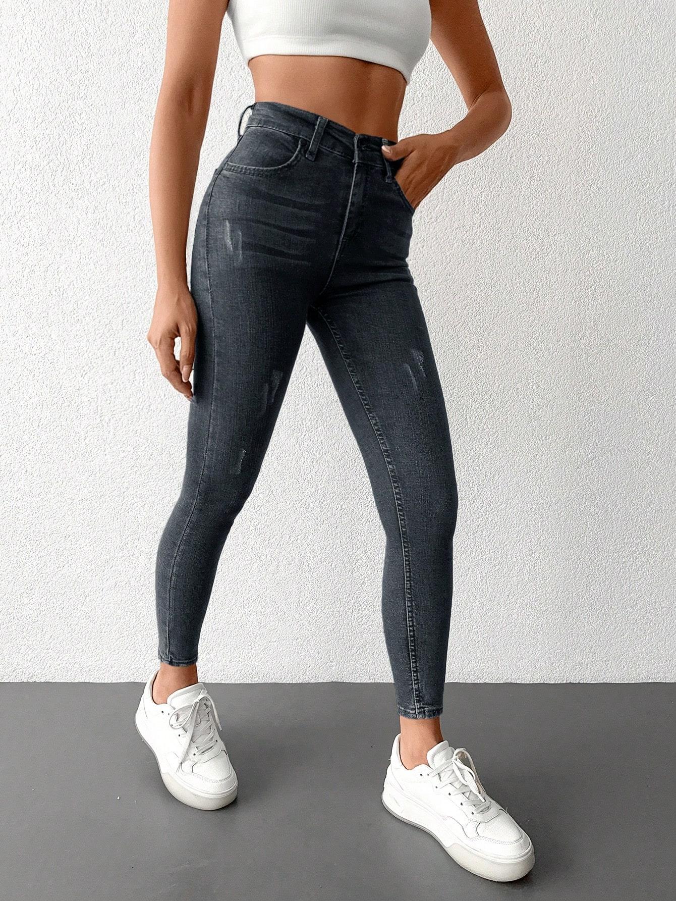 SZARE SPODNIE JEANS 