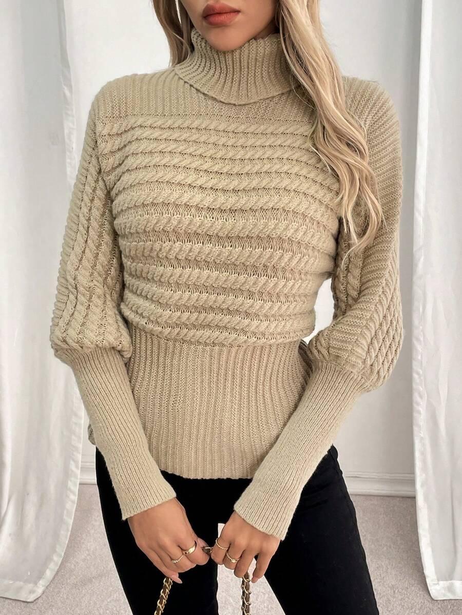 beżowy SWETER GOLF tekstura 