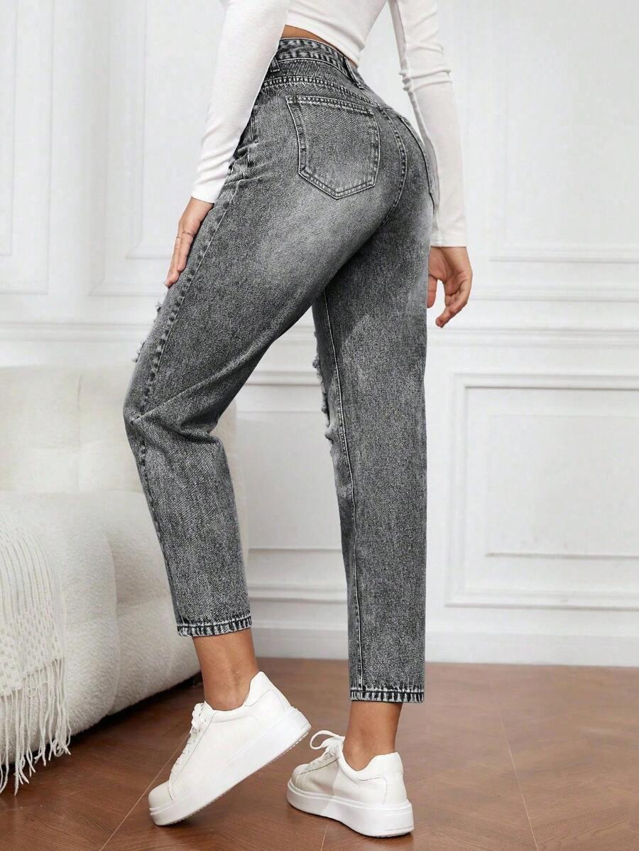 SZARE SPODNIE JEANS