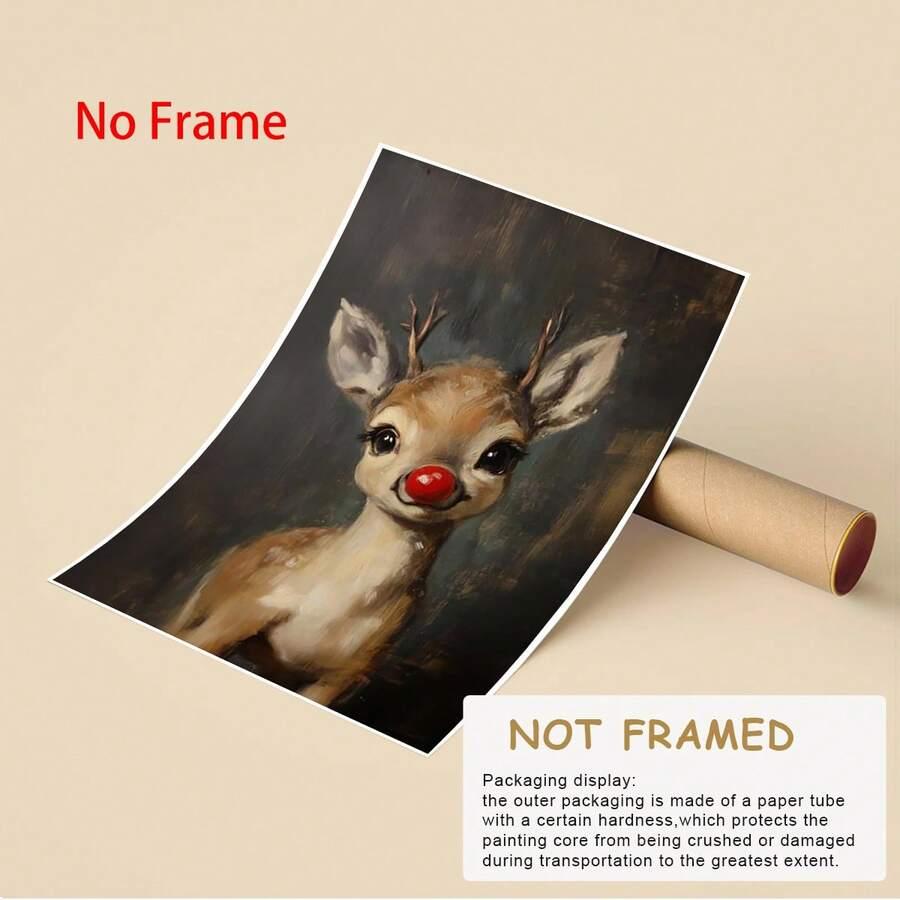 PLAKAT Z RENIFEREM DEKORACJA ŚCIENNA 