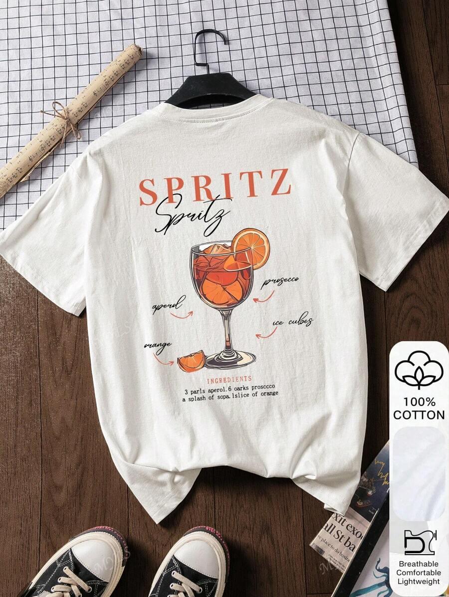 BAWEŁNIANY T-SHIRT DAMSKI Z OKRĄGŁYM DEKOLTEM