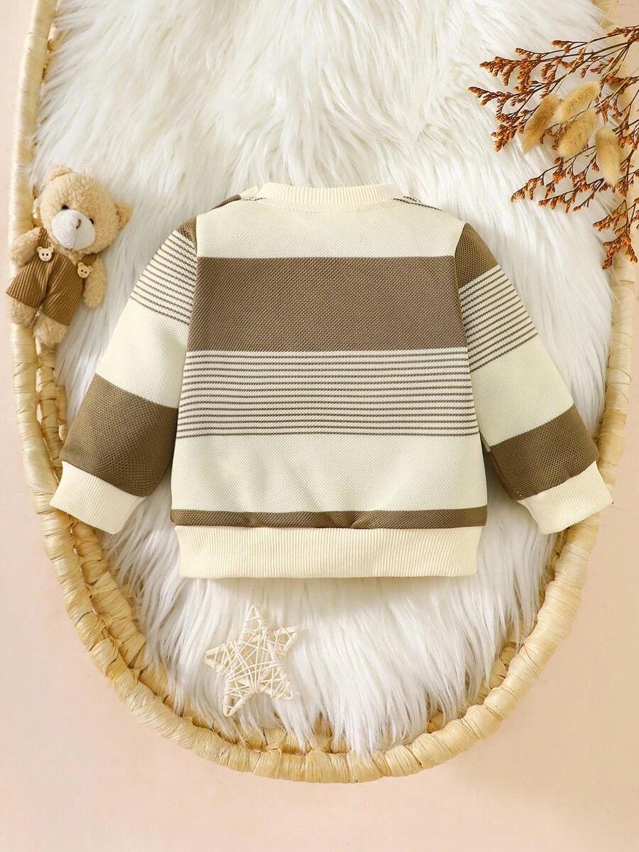 bluza w paski haft