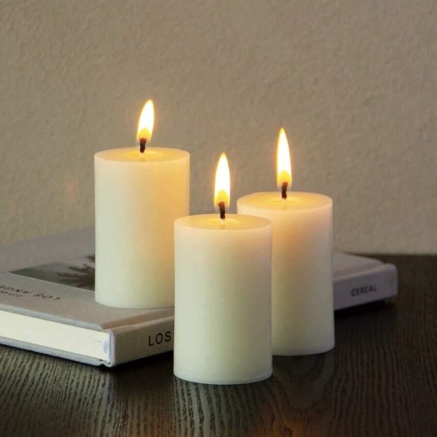 białe świece 3-pack