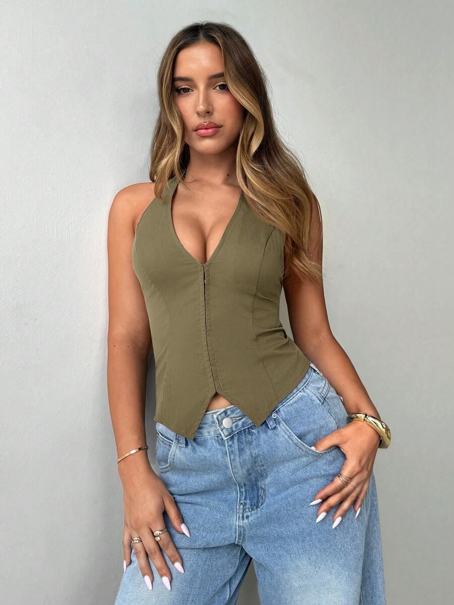 ZIELONY TOP V-NECK 