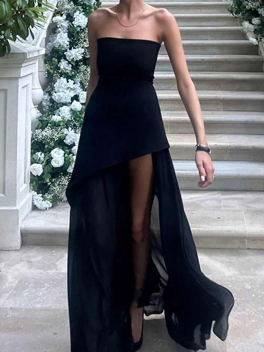 CZARNA MAXI SUKIENKA