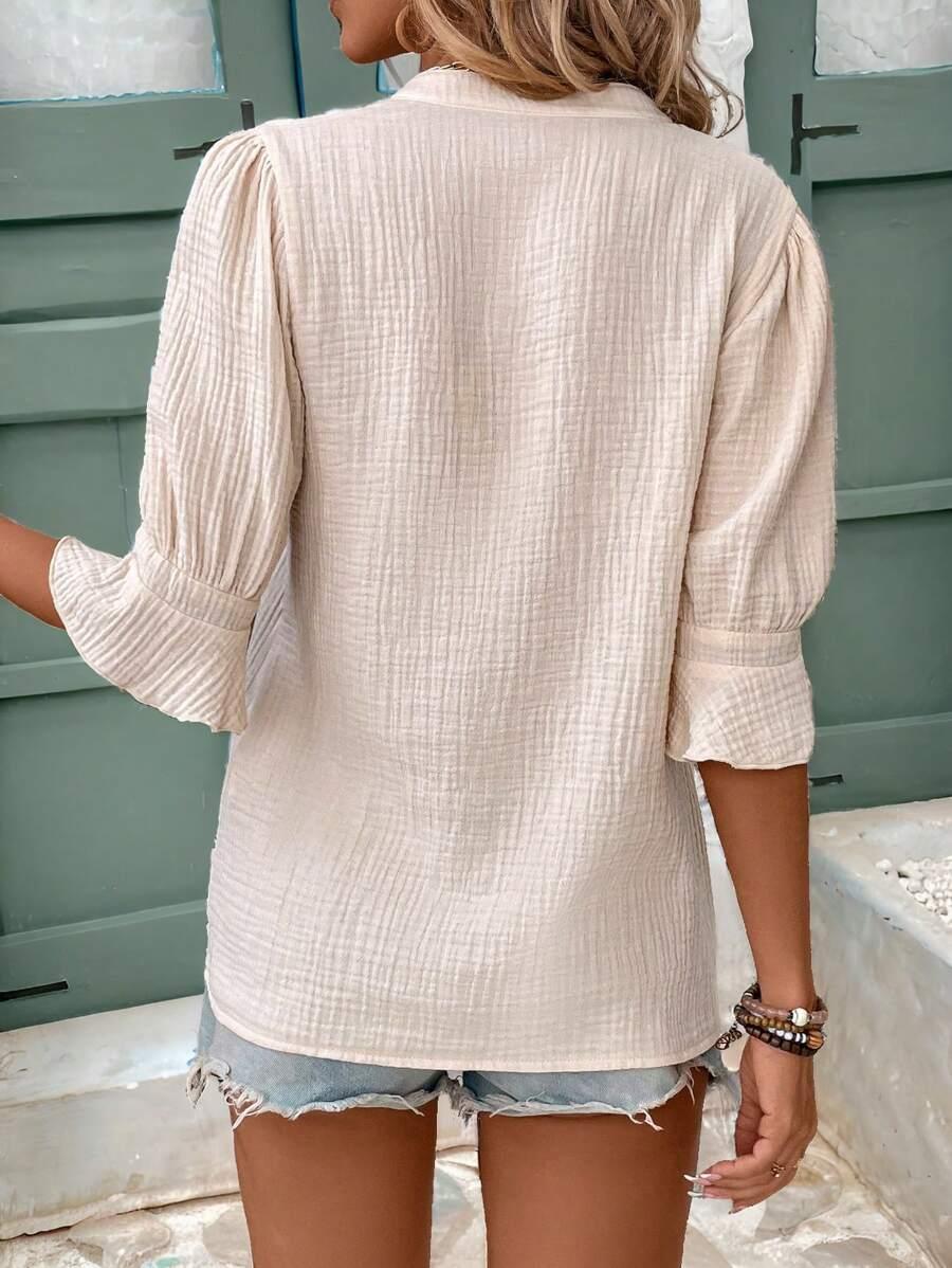kremowa bluzka  v-neck
