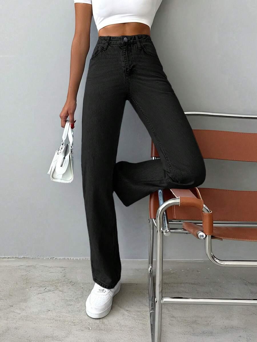 CZARNE SPODNIE JEANS