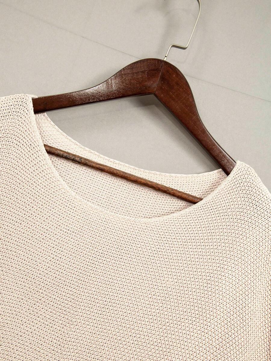 sweter okrągły dekolt rękaw 3/4